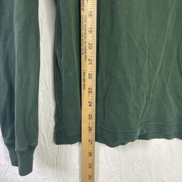 Polo Jeans Company Shirt Mens Medium Green Henley Long Sleeve Y2K Ralph RR T - Picture 8 of 10